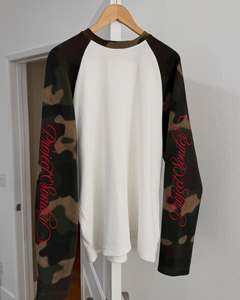 Men's Camouflage Waffle <b>Raglan</b> Long Sleeve <b>T</b>-<b>Shirt</b> O-Neck Knitted Quick Dry Anti-Wrinkle Streetwear Oversized 100% Cotton - Product Image 6