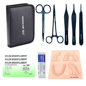 Kit de Sutura Dental Curva para Entrenamiento en Cirugía Menor, Instrumentos Médicos Quirúrgicos, Tijeras y Pinzas de Acero Inoxidable - Product Image 1
