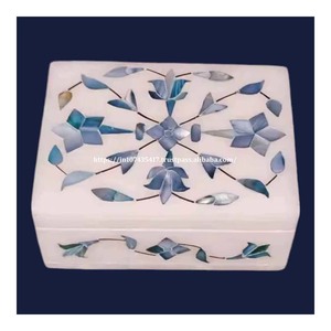 Caja de incrustaciones de mármol con producto hecho a mano moderno creativo único con material de nácar uso para almacenamiento de joyas artículo de embalaje de regalo - Product Image 6