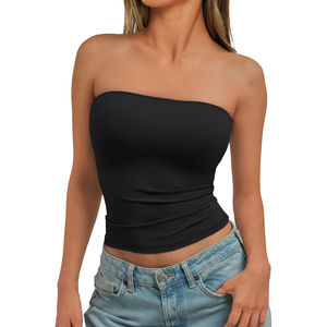 Top Corto Tipo Corsé sin Tirantes, Asimétrico y sin Espalda, Estilo Y2K, para Mujeres y Adolescentes, Ideal para el Verano - Product Image 4