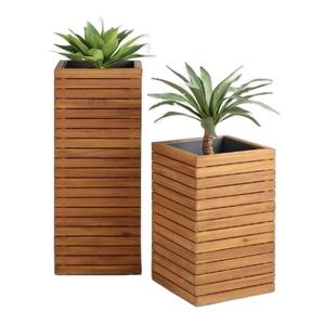 HANDICRAFTS Wooden Flowerpot Wishing <b>Well</b> Planter Backyard <b>Garden</b> Decor Creative Wooden Planters Bark Flower Pots <b>Garden</b> - Product Image 1