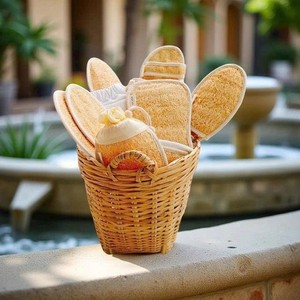 Compostable Organic Loofah Bath Sponge Eco-Friendly Body Scrubber Natural Shower Sponge for Sustainable Bathroom Essentials - Product Image 5