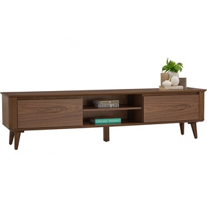 ตู้วางทีวีวีเนียร์วอลนัททันสมัย ขาไม้โอ๊คมาเลเซีย ขนาด 1.8 เมตร พร้อมขาไม้เนื้อแข็งมาเลเซีย สำหรับเฟอร์นิเจอร์บ้าน - Product Image 1