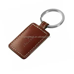 工厂纪念品礼品棕色PU皮革金属汽车钥匙扣个性化定制皮革钥匙圈