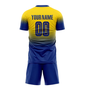 Maillot de football personnalisé entièrement sublimé, logo imprimé, t-shirt unisexe, uniforme de football respirant, séchage rapide, col en V, ajustable - Product Image 3