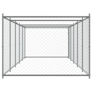 Grande cage pour chien durable en acier galvanisé gris - Product Image 5