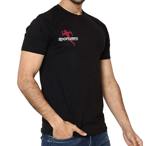 T-shirt Sport Code Homme Noir à Manches Courtes Col Rond Coupe Classique Logo Avant 100% Coton Jersey 2026 - Product Image 3