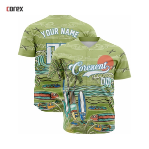 Camiseta de Béisbol Corex con Estampado Completo Color Oliva, Unisex, Manga Corta, Transpirable, Antibacteriana, con Estampado por Transferencia de Calor, Deportiva - Product Image 3