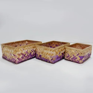 Este conjunto de cestas de lavandería rectangulares de bambú, rústicas y ecológicas, hechas en Vietnam, tejidas a mano, multifuncionales y utilizadas para o - Product Image 4
