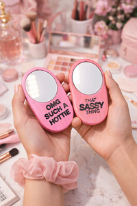 กระจกพกพาไม้รูปวงรี งานแฮนด์เมด ดีไซน์มินิมอล มีตัวเลือกสีตามสั่ง สลักชื่อได้ เหมาะสำหรับเป็นของขวัญวันเกิด/วันครบรอบ - Product Image 2