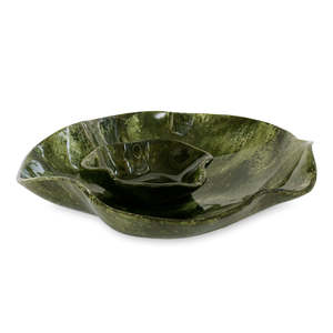 Bol de service en résine fait main, sans plomb, écologique, design classique, motif marbré aigue-marine, poli, pour cuisine, buffet, hôtel, fête - Product Image 2
