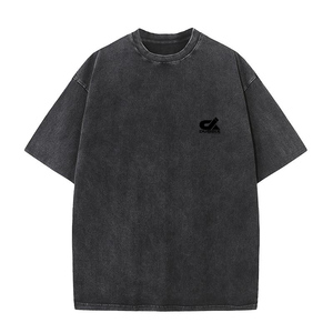T-shirt unisexe Dubbix à col rond et manches courtes, vert uni, en coton délavé, coupe ample, respirant, pour toutes les saisons, haut teint uni - Product Image 3