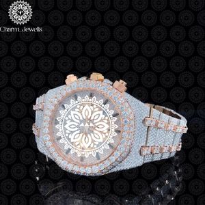 Charm Jewells Luxury Men's Stainless Steel Watch 40mm Dial Glass <b>Chronograph</b> Mechanical Movement 10 Bar Water Resistant Auto - Product Image 2