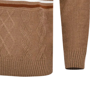 Mens Half Zip Mock Neck <b>Argyle</b> Knit <b>Sweater</b> Long Sleeve Cable Pattern Warm Winter Pullover Regular Fit Casual Knitwear - Product Image 5