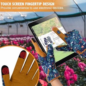 Best Performance Floral Printed Touch Screen <b>Garden</b> <b>Gloves</b> Padded Synthetic Suede Palm <b>Ladies</b> Outdoor Working Safety <b>Gloves</b> - Product Image 5