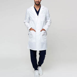Bata de Laboratorio Blanca Clásica para Hombre, de Primera Calidad, Manga Larga, con Botones, Ropa de Protección Médica con Bolsillos Amplios, Profesional - Product Image 2