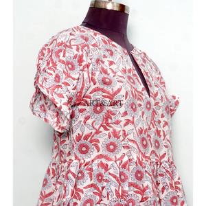 Women's Floral Print V-Neck Wrap <b>Dress</b> Pink Fit Flare Mini <b>Dress</b> Half Sleeves Digital Printing Casual <b>Dress</b> For Women - Product Image 5
