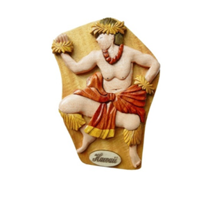 Plaque décorative murale tropicale en bois, motif danseuse hawaïenne Hula en relief, souvenir fabriqué au Vietnam - Product Image 6