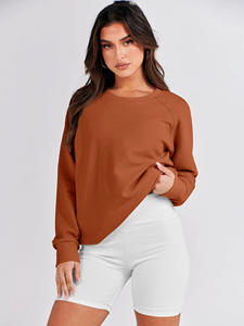 Sudadera Personalizada con Estampado Sólido y Cuello Redondo para Mujer, Ropa Casual de Algodón para Exteriores, Sudadera de Invierno para Mujer - Product Image 2