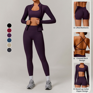 Nuevo conjunto deportivo para mujer, en oferta, para yoga, gimnasio, fitness, 2 piezas, licra, nailon, conjuntos de yoga para fitness. - Product Image 2