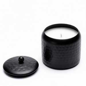 Premium <b>Hammered</b> Metal Scented Candle Pot with Lid Gold Finish Iron Jar Metal Candle Jar Gold Candle <b>Holder</b> Home Decor Gift - Product Image 6