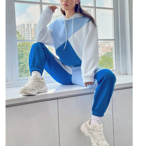 Ensemble survêtement gris à capuche pour femme grande taille, couleur unie, pantalon long, coupe décontractée, 100% coton, vêtements d'hiver - Product Image 5