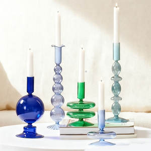 Bắc Âu Glass Taper <span class=keywords><strong>Candle</strong></span> Holders Phòng Trang Trí Nội Thất Khách Lãng Mạn Nến Chủ Đám Cưới Sinh Nhật Bữa Ăn Tối Trang Trí - Product Image 3