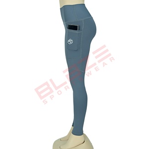Blaze Fight Wear Leggings de Yoga de cintura alta de secado rápido Diseño cruzado personalizado con cintura elástica transpirable Patrón sólido - Product Image 5