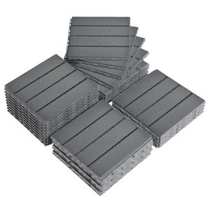 Pacco da 27 mattonelle di plastica ad incastro 11.8 "x 11.8" per pavimenti impermeabili per interni/esterni in grigio scuro - Product Image 1