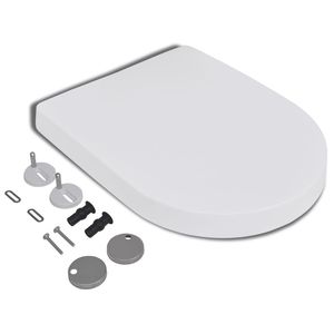 Sedile del water a chiusura morbida quadrato bianco con Design a sgancio rapido - Product Image 3