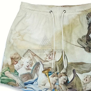 กางเกงขาสั้นผู้ชายสไตล์ใหม่ขายดี เอวกลาง ระบายอากาศ แห้งเร็ว ผ้าตาข่าย สีพื้น ผลิตในปากีสถาน - Product Image 3