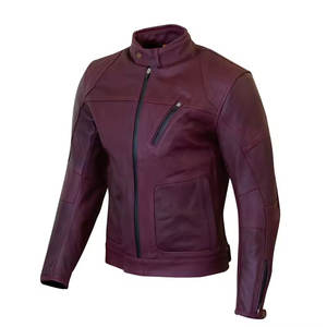 Veste de motard en cuir de mouton, tissu doux, taille et couleur personnalisées, pour adultes - Product Image 1