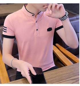 เสื้อโปโลชายสีพื้น คอปกตัดสี สไตล์ลำลอง ทรงสมาร์ทฟิต ผ้าฝ้ายระบายอากาศ เหมาะสำหรับฤดูร้อน เสื้อยืดโปโลสำหรับตีกอล์ฟ - Product Image 3