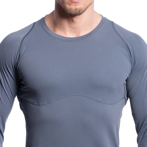 Latest Design Hot Sale Men Compression <b>Shirts</b> Comfortable Lightweight Eco-Friendly Spandex/<b>Polyester</b> Fitness Wear - Product Image 6