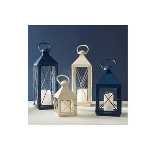 Portavelas de Madera con Paneles de Vidrio Transparente y Asa de Cuerda, Decoración Rústica para Interiores del Hogar - Product Image 1