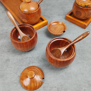 Caja de especias y azúcar al mejor precio, fabricante mayorista, salero de madera, azucarero con tapa, hecho en India, madera más vendida - Product Image 4