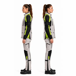 2026 Bikers Gear Australia Adventure Touring Motorcycle Suit Cordura Waterproof Riding <b>Jacket</b> and Pants Grey Neon - Product Image 4