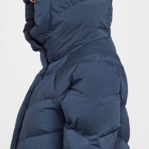 Women's Long Woven Down <b>Coat</b> Hooded Solid Color Puffer Jacket <b>Winter</b> Outerwear Full Sleeve <b>Thick</b> Warm Windproof Eco-Friendly - Product Image 3