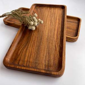 Plateau de service en bois artisanal traditionnel pour des dîners sur le thème culturel et une présentation authentique des plats - Product Image 5