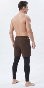 Customized Drawstring Waist <b>Shorts</b> With Side Pocket Gym Workout Mid Waist <b>Compression</b> Leggings Double Layer Yoga Pant <b>Shorts</b> <b>Men</b> - Product Image 5