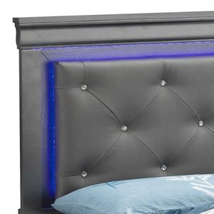 Lit Queen Size Lorana G6502C QB3 Noir Métallique, Meubles rembourrés élégants - Product Image 2