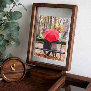 Solid Wood Brown 5" Modern Eco-Friendly Waterproof UV Printing 2 Pack Tabletop Display Photo Frame - Product Image 6