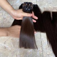 Extensions de cheveux naturels Remy vietnamiens, ultra-fins, de donneur unique, double trame machine, pour décoloration et permanente, prix de gros