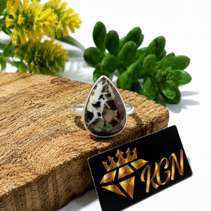 Natural Septarian Gemstone <b>Ring</b>, Pear Cabochon Solid 925 Sterling Silver <b>Ring</b>, Handmade Jewelry Boho <b>Rings</b> - Product Image 5