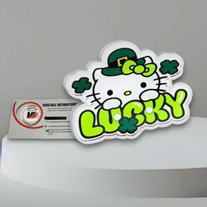 Vente en gros de plaques à cils ovales en acrylique multifonctionnelles, motif fleur diamantée Hello Kitty, pour extensions de cils, marque privée - Product Image 1