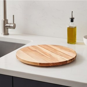 Tabla de cortar redonda de madera, bloque de cortar de madera natural con vetas, tabla de cortar para cocina - Product Image 6