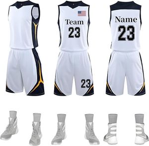 Unisex <b>Polyester</b> Basketball Uniform Set Custom Team Printed Jersey and <b>Shorts</b> Quick Dry Wholesale Basketball Wear - Product Image 4