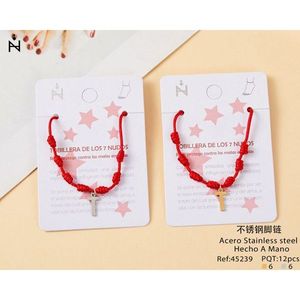 Catena per Piedi TOBILLERA-T con Nodo a Sette Stelle e Lettera T in Acciaio Inossidabile, Catena per il Corpo alla Moda - Product Image 1