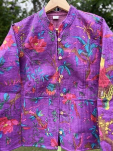 Veste épaisse matelassée à imprimé floral pour femme, collection automne-hiver, qualité supérieure |   Vêtements d'extérieur en coton faits à la main |   Mode Manches longues - Product Image 4