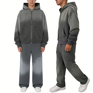 Fashion Acid Wash Hooded Tracksuit Set Winter Warm Soft Breathable Fabric Great For Gym Running Training And Casual Use - Product Image 5